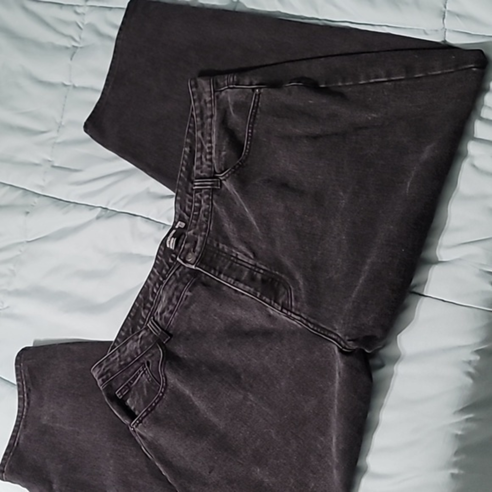 PRETTYLITTLETHING : DENIM Black Button-Fly Jeans Women's 20 Excellent Condition